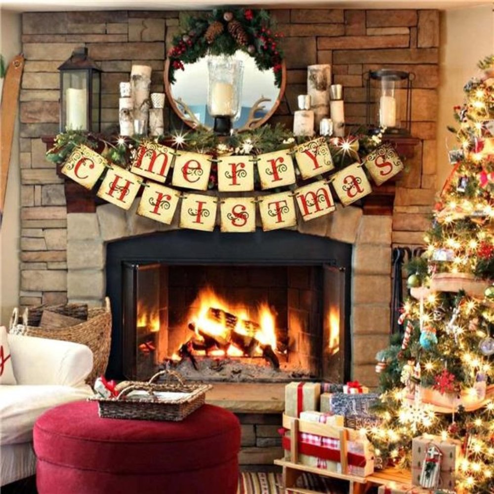 Vintage Merry Christmas Banner |   Retro Nostalgic Banner - Picture 9 of 9